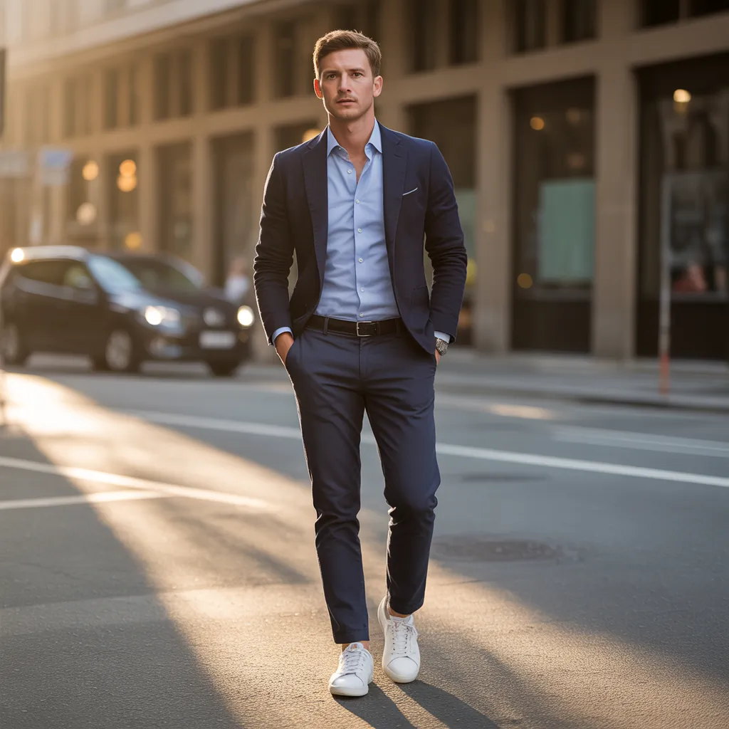 blue shirt outfit men