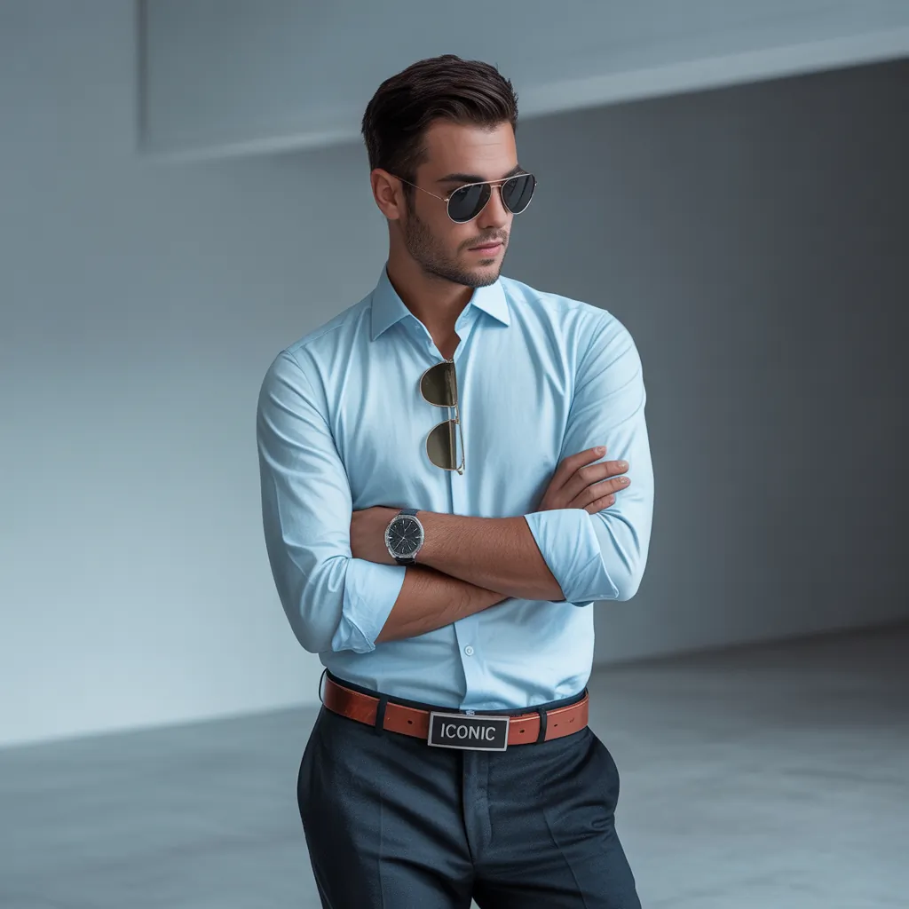 blue shirt outfit men