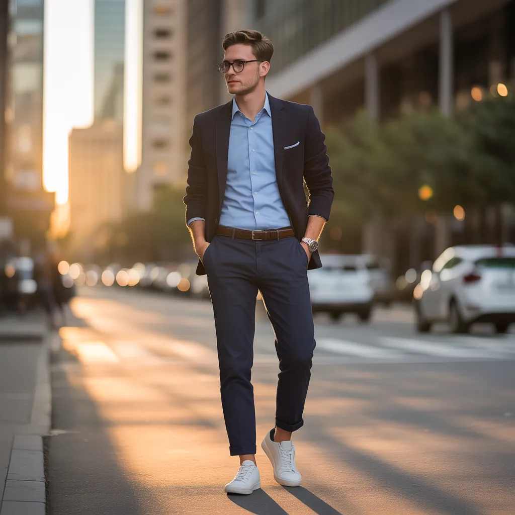 blue shirt outfit men