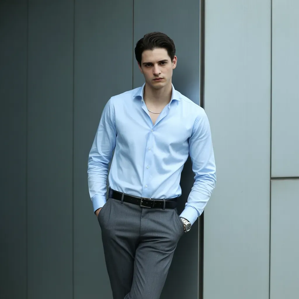 blue shirt outfit men
