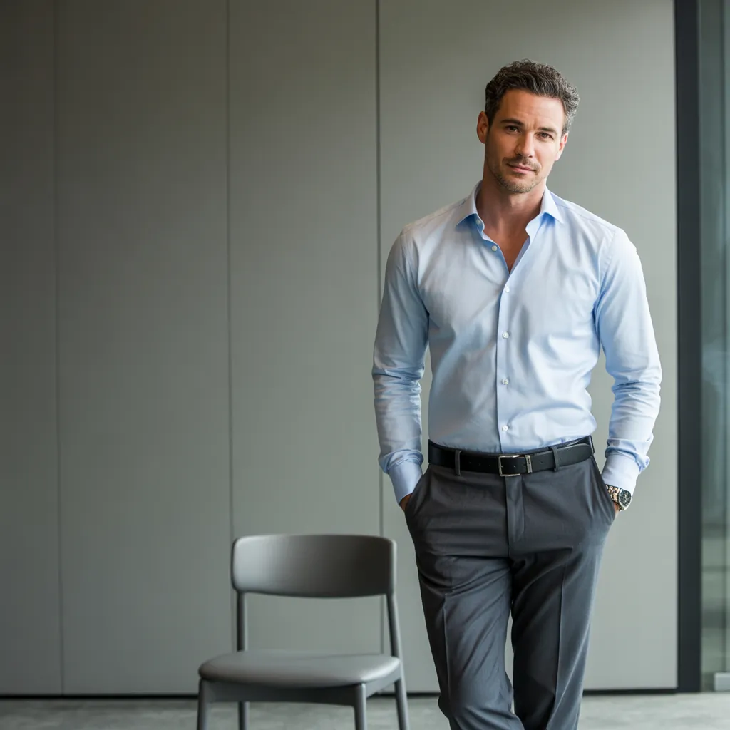 blue shirt outfit men