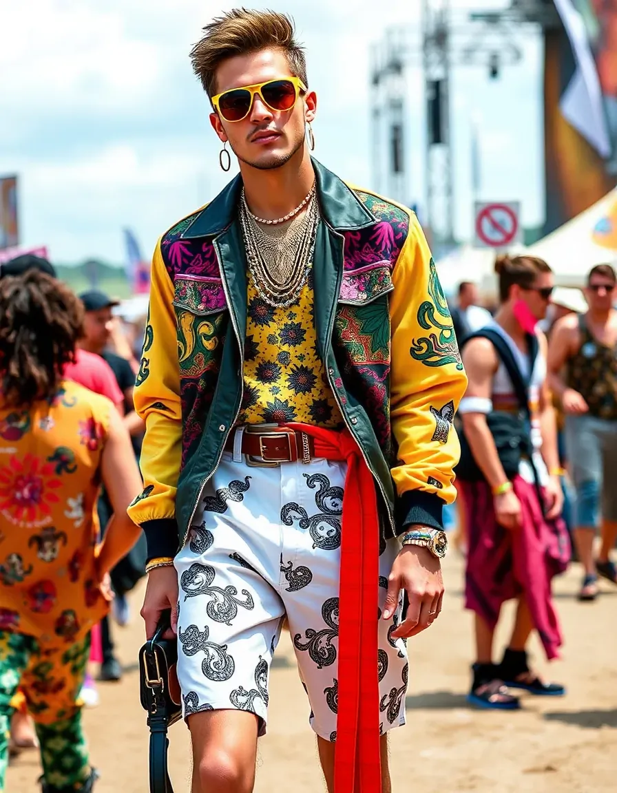 bold festival outfits men