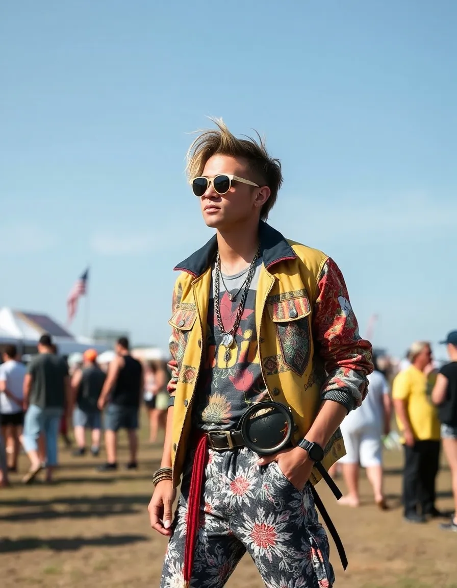 bold festival outfits men