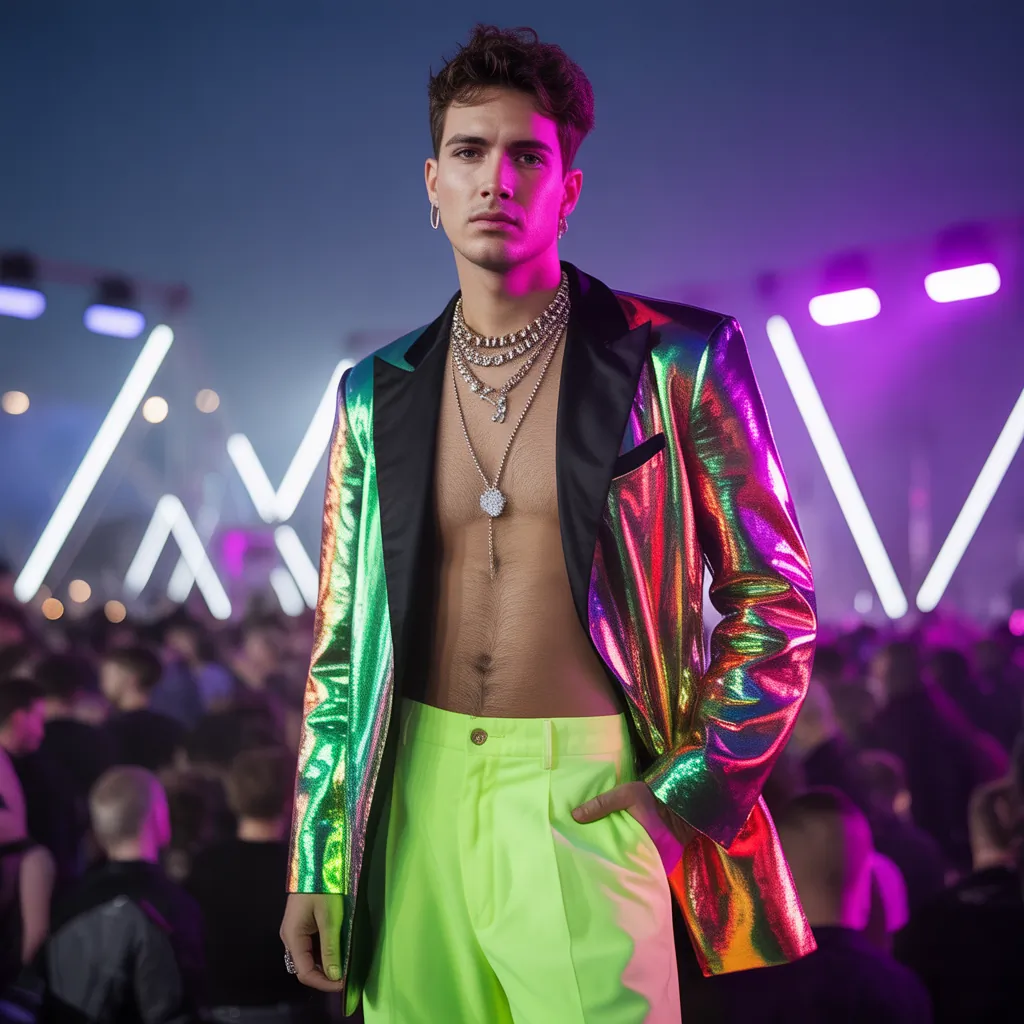 bold festival outfits men
