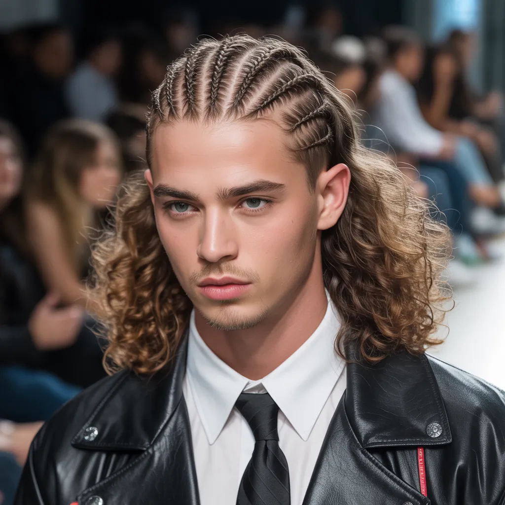 braids in front curly hair in back