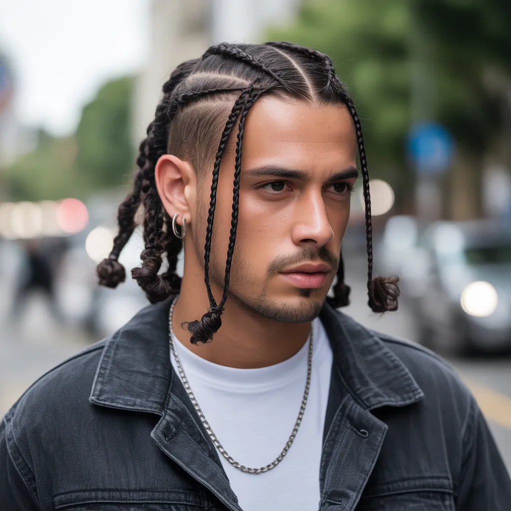braids in front curly hair in back