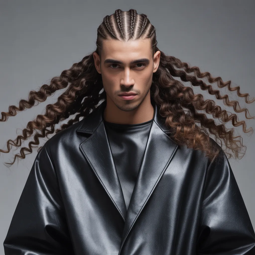 braids in front curly hair in back