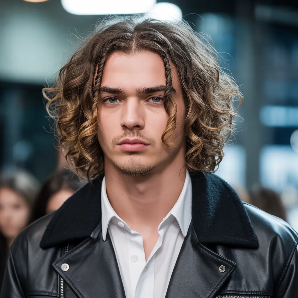 braids in front curly hair in back