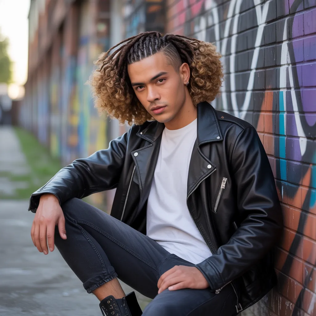 braids in front curly hair in back