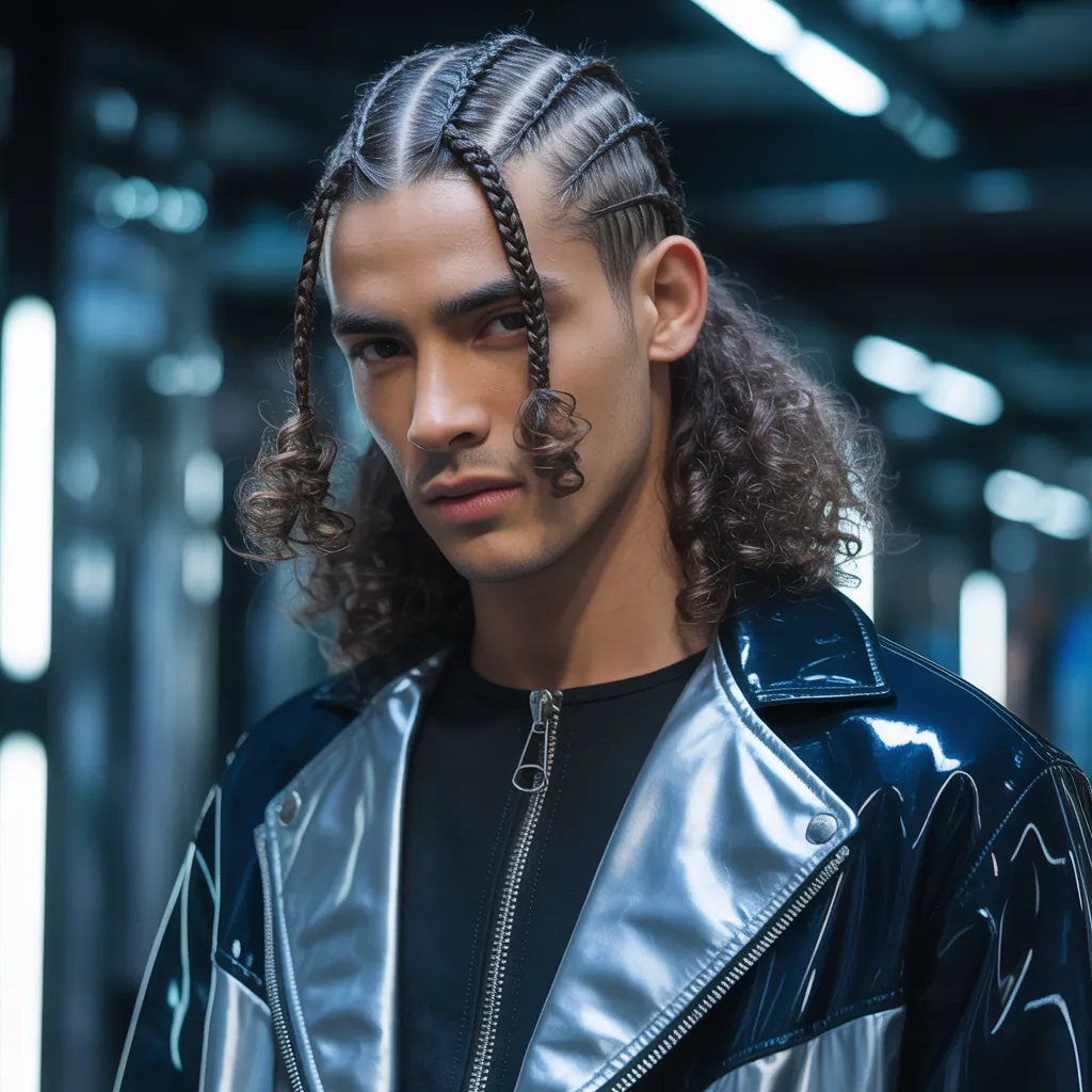 braids in front curly hair in back