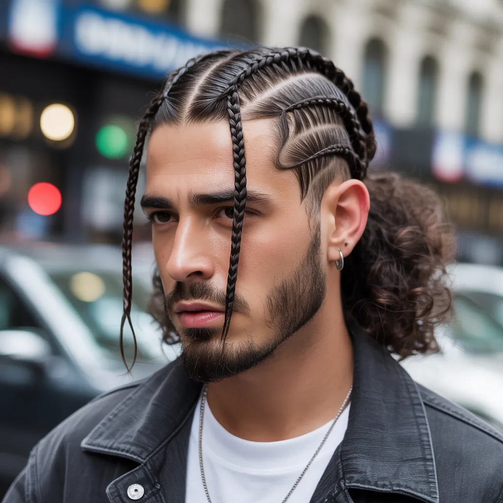 braids in front curly hair in back