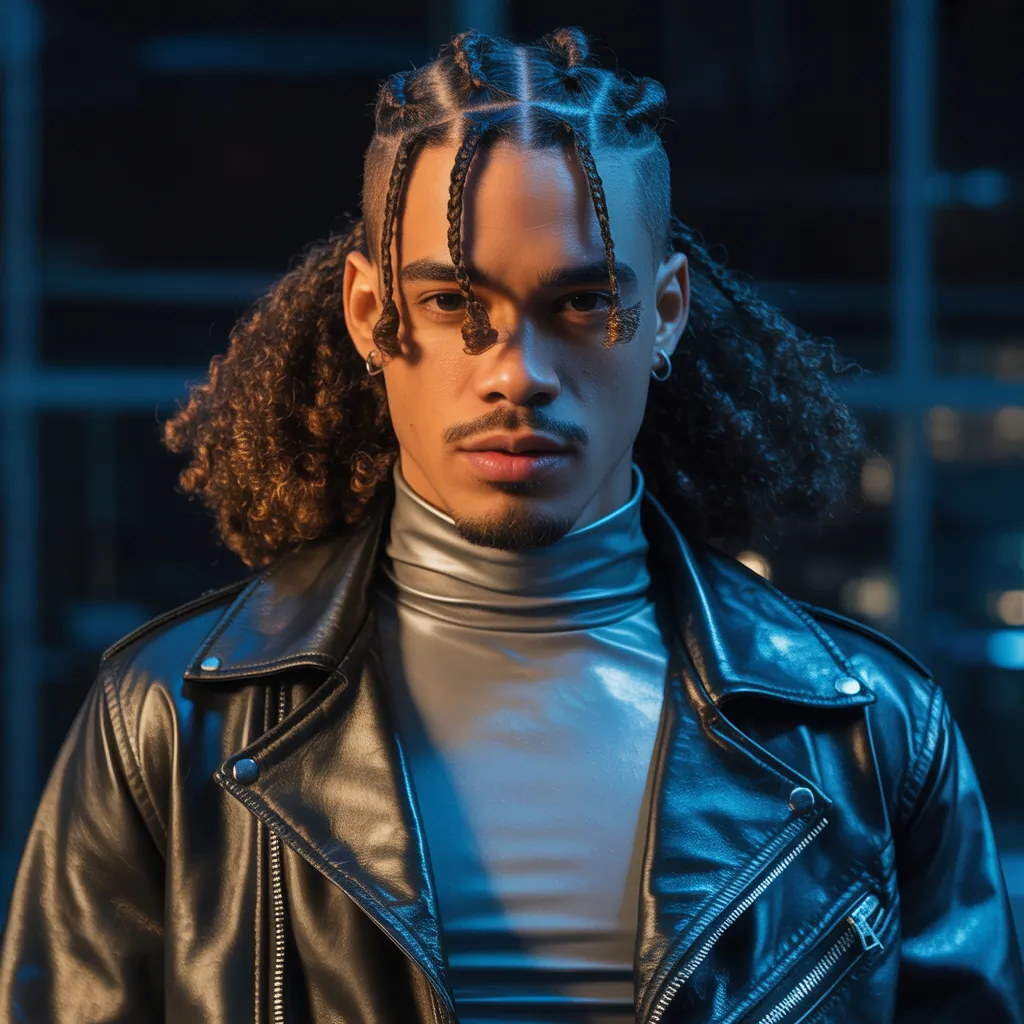 braids in front curly hair in back