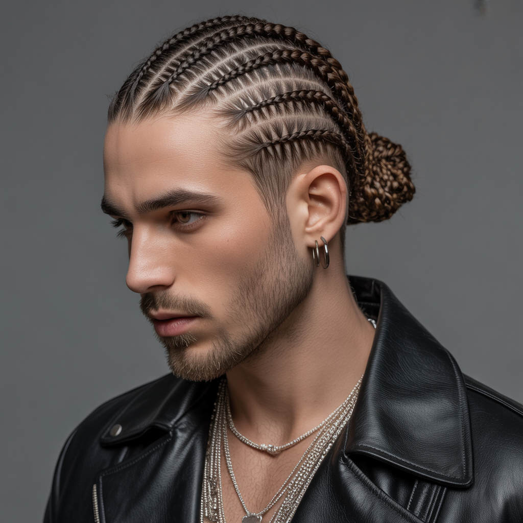 braids man bun