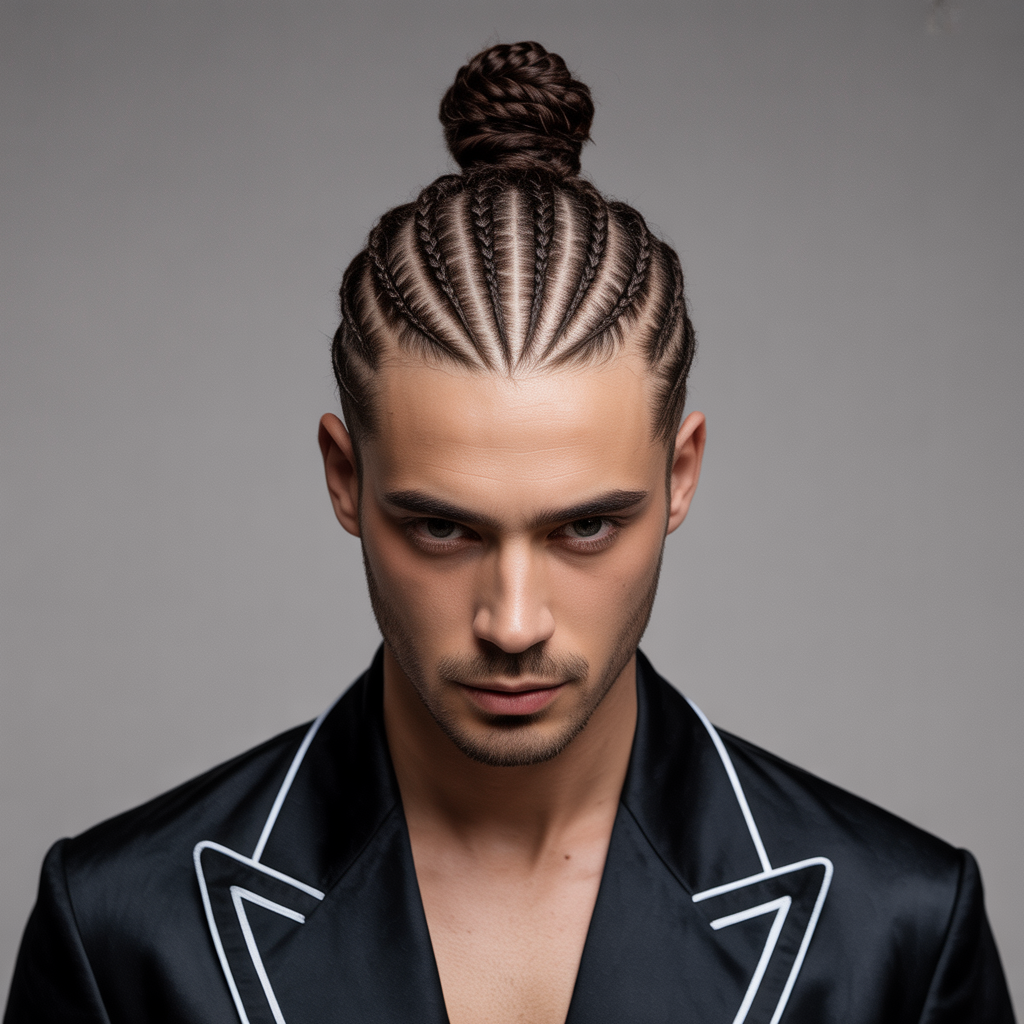 braids man bun