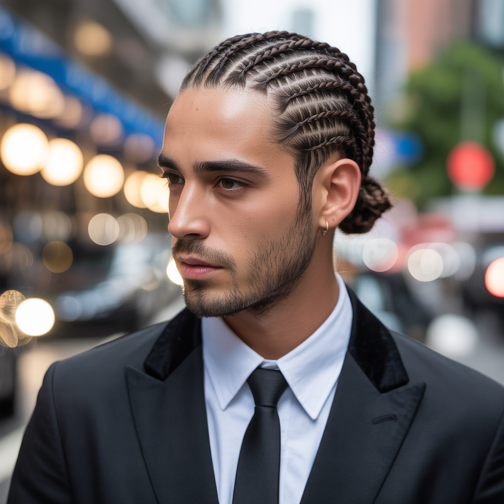 braids man bun
