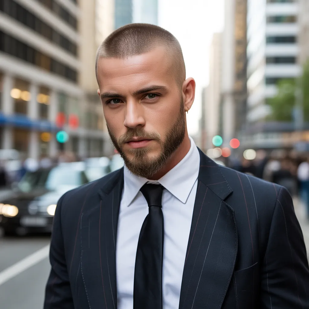 buzz cut beard styles