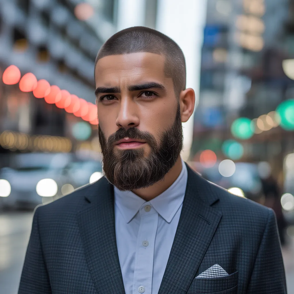 buzz cut beard styles