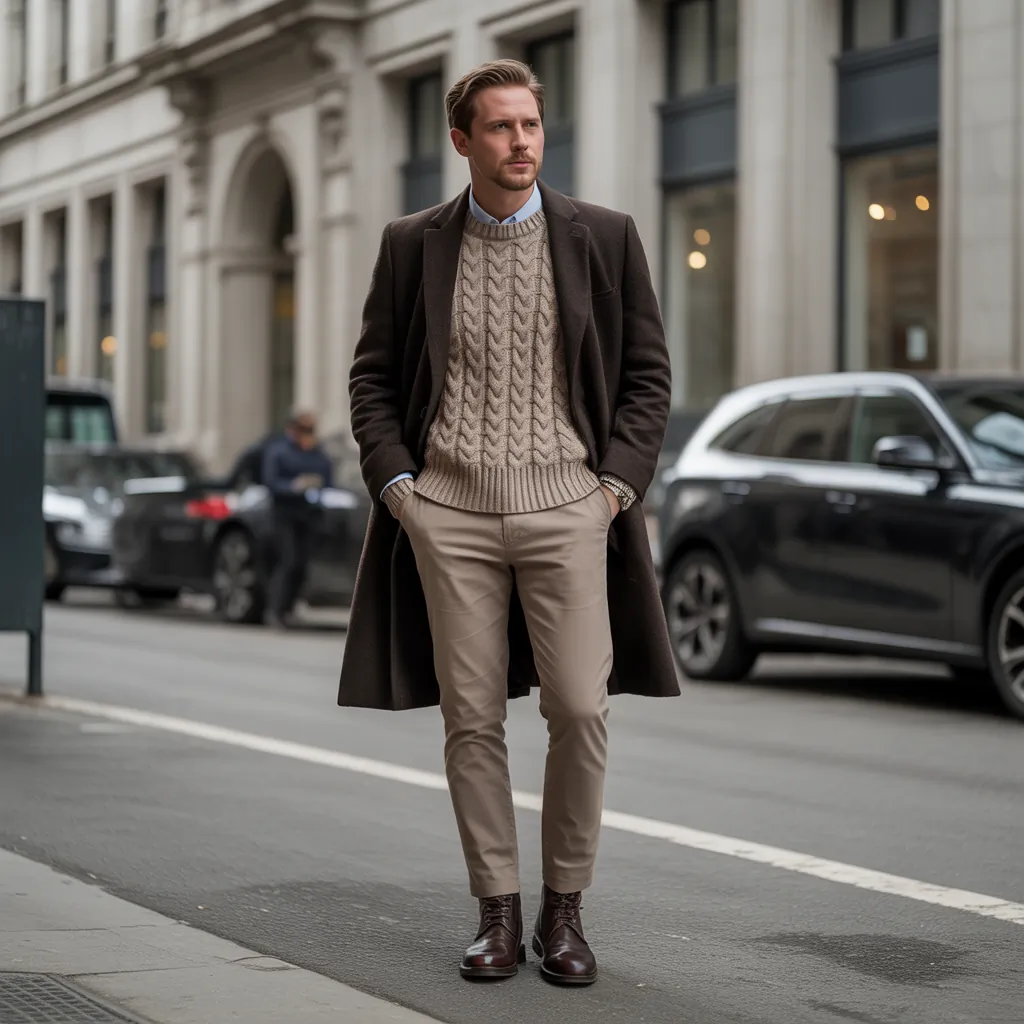 cable knit sweater outfits for men