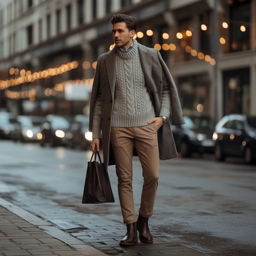 cable knit sweater outfits for men