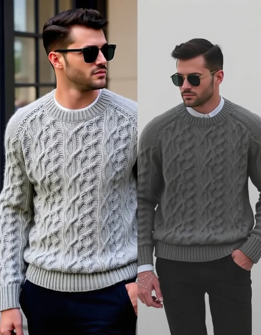 cable knit sweater outfits for men