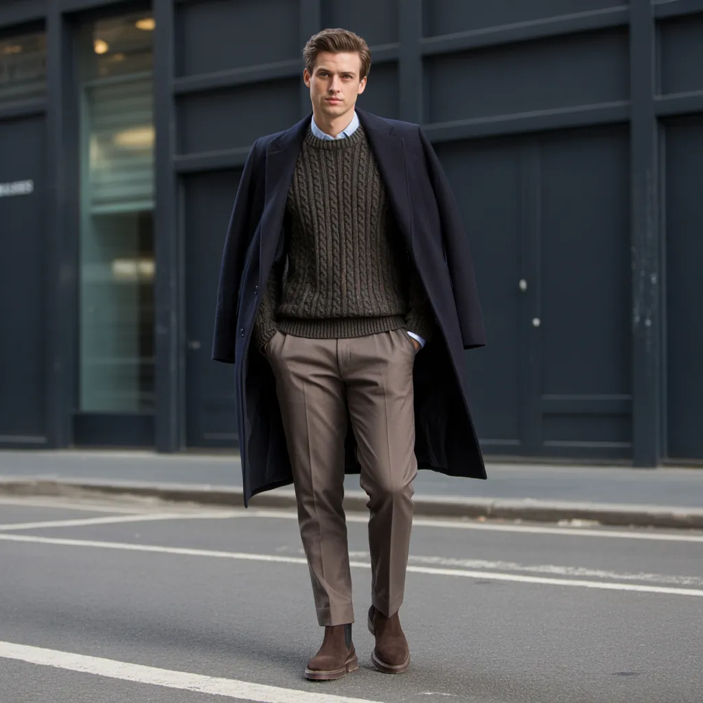 cable knit sweater outfits for men