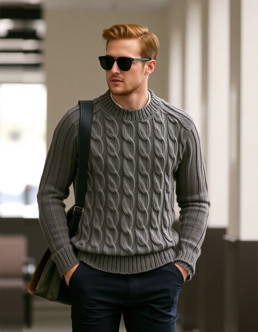 cable knit sweater outfits for men