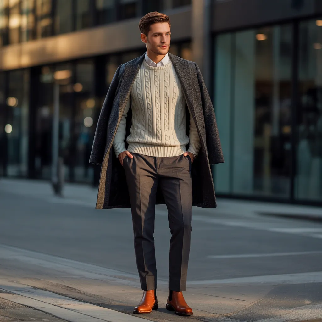 cable knit sweater outfits for men