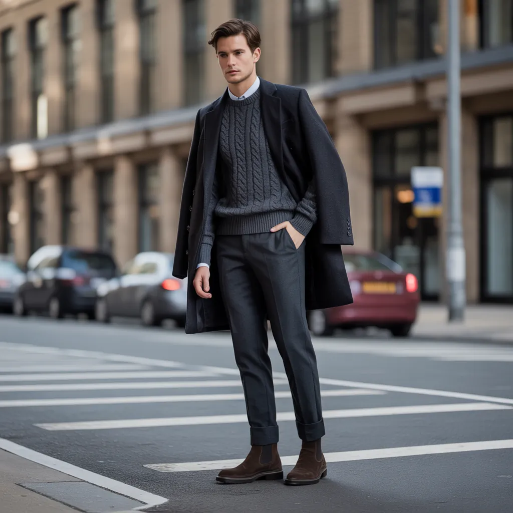 cable knit sweater outfits for men