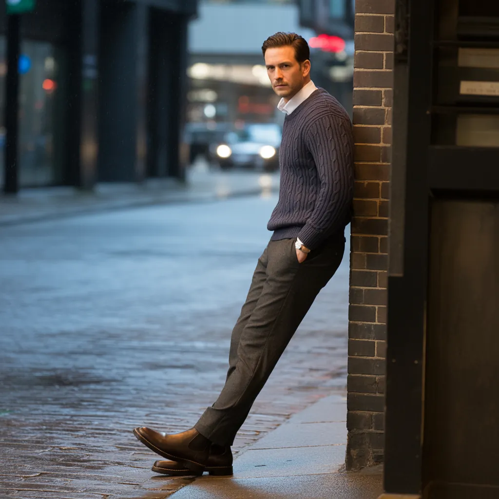 cable knit sweater outfits for men