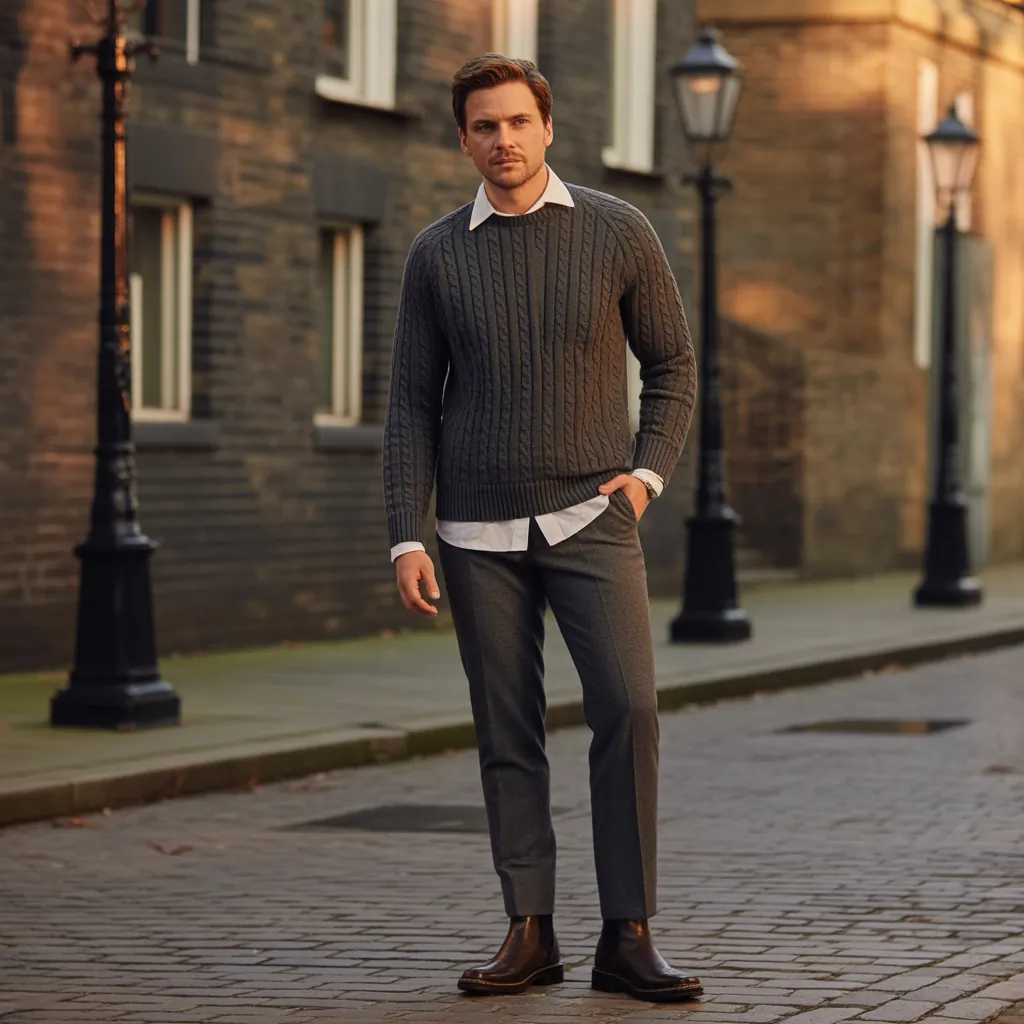cable knit sweater outfits for men