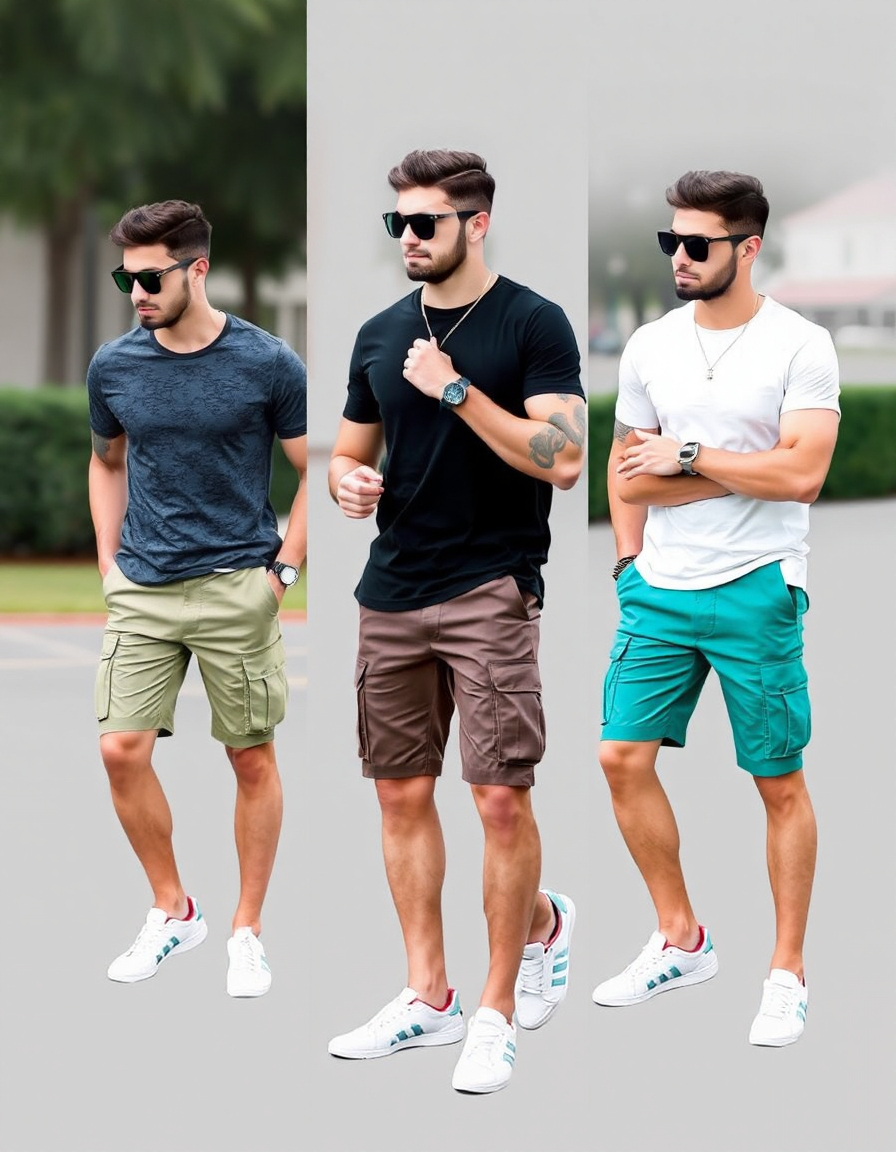 cargo shorts outfit combinations for men