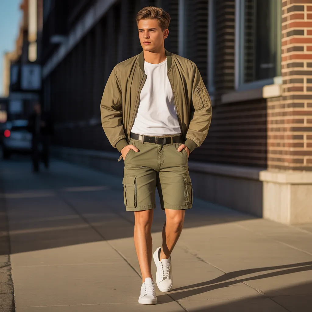 cargo shorts outfit combinations for men