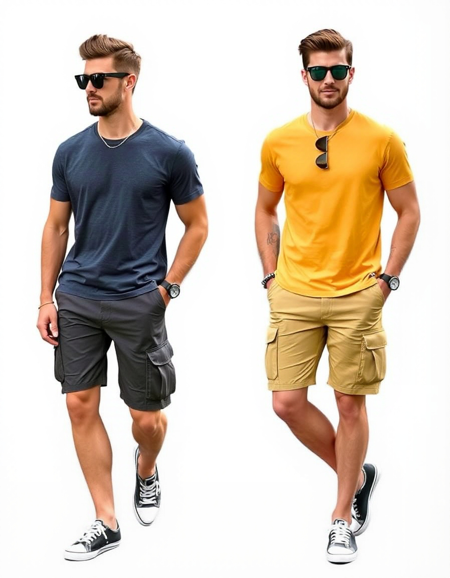 cargo shorts outfit combinations for men