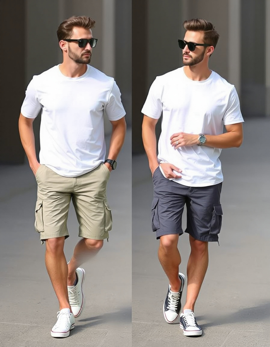 cargo shorts outfit combinations for men