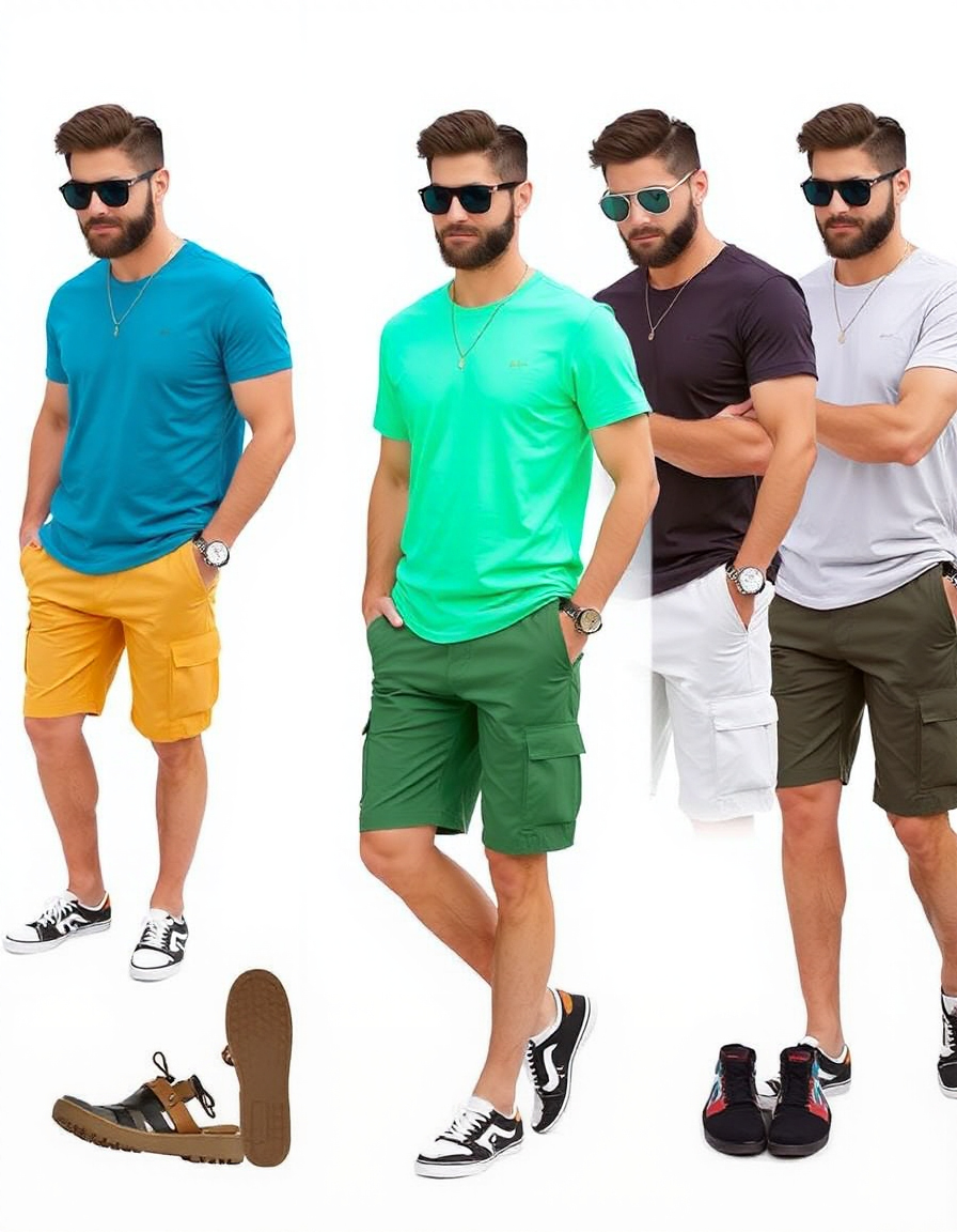 cargo shorts outfit combinations for men