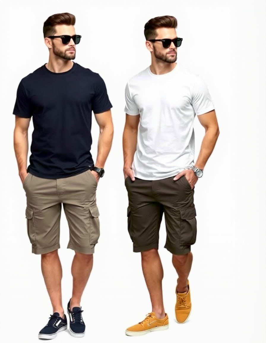 cargo shorts outfit combinations for men