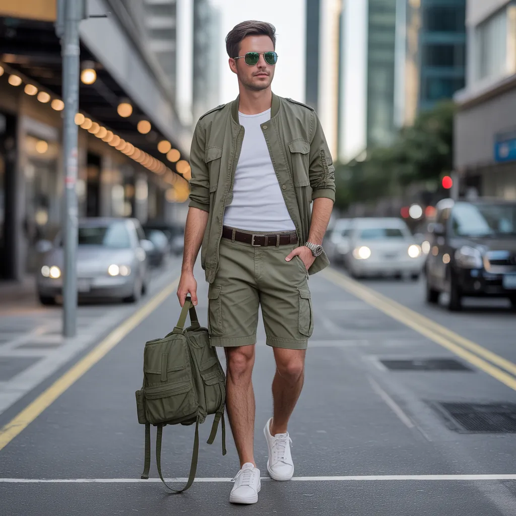 cargo shorts outfit combinations for men