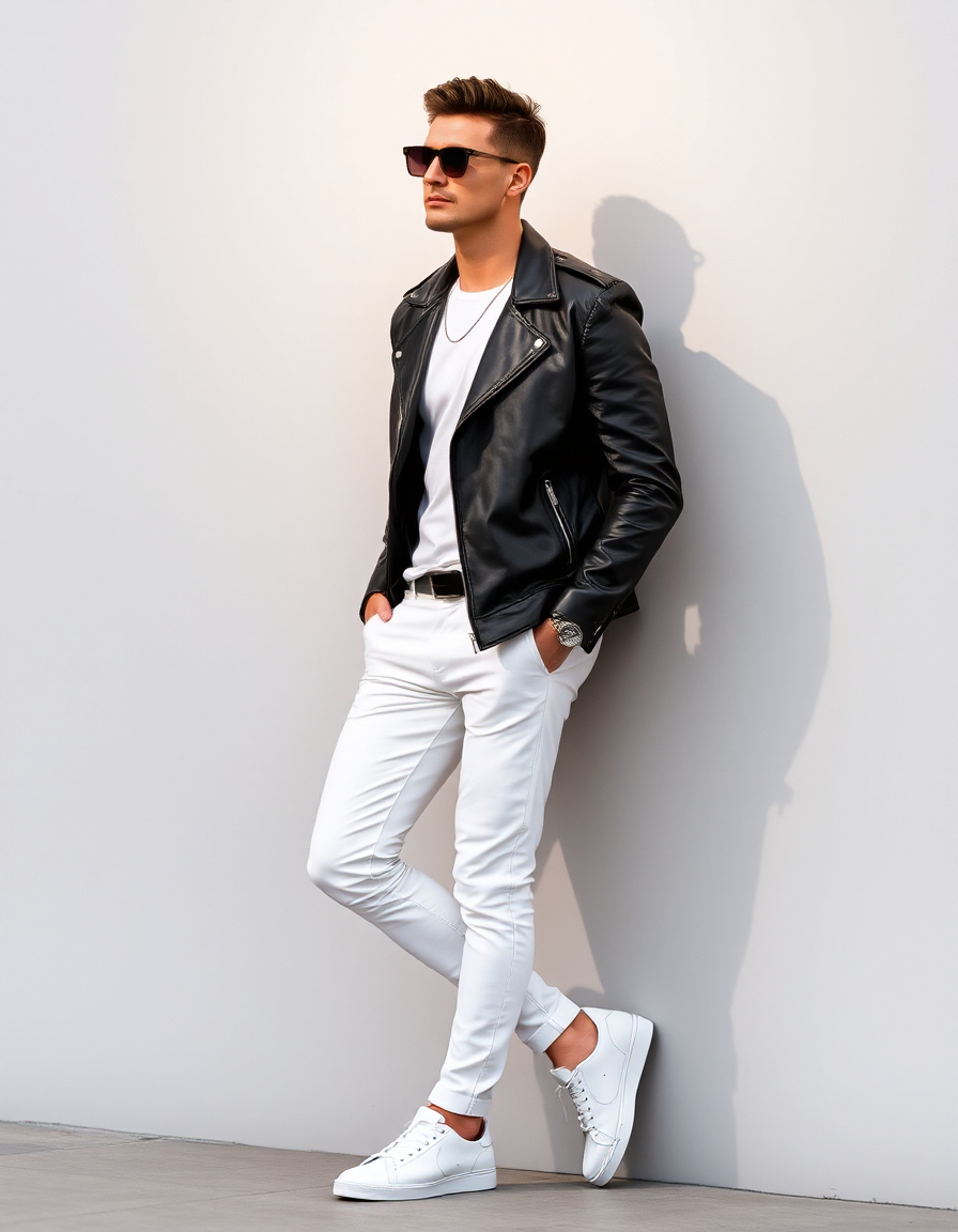 cool white pants outfit men