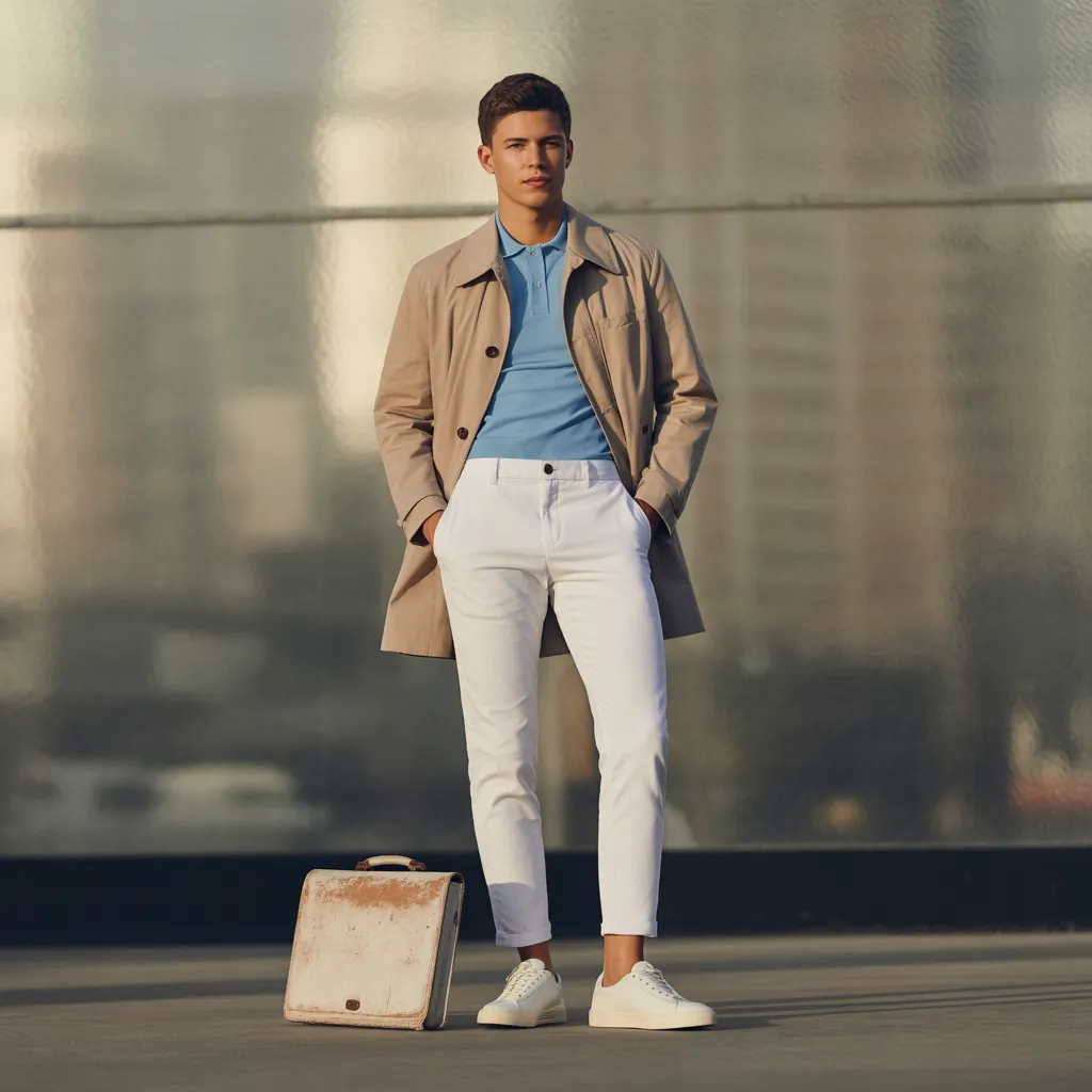 cool white pants outfit men