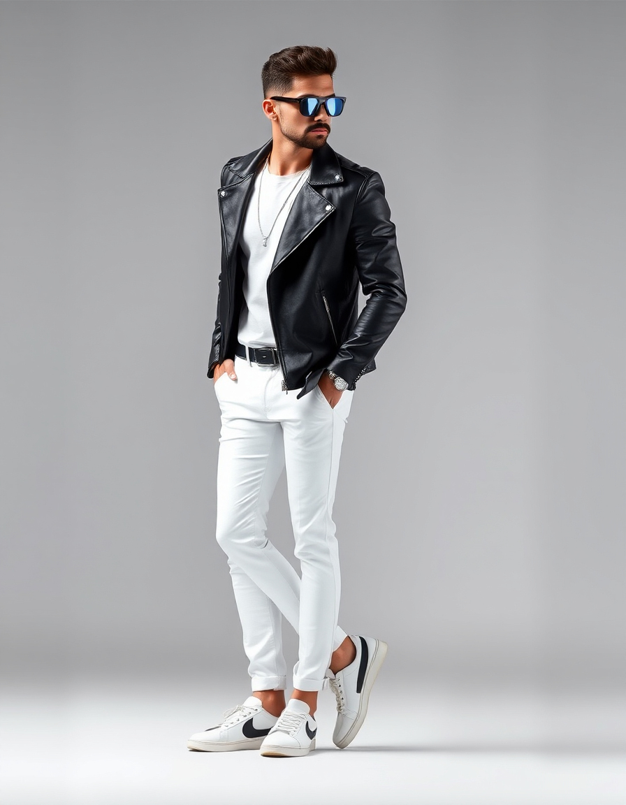 cool white pants outfit men