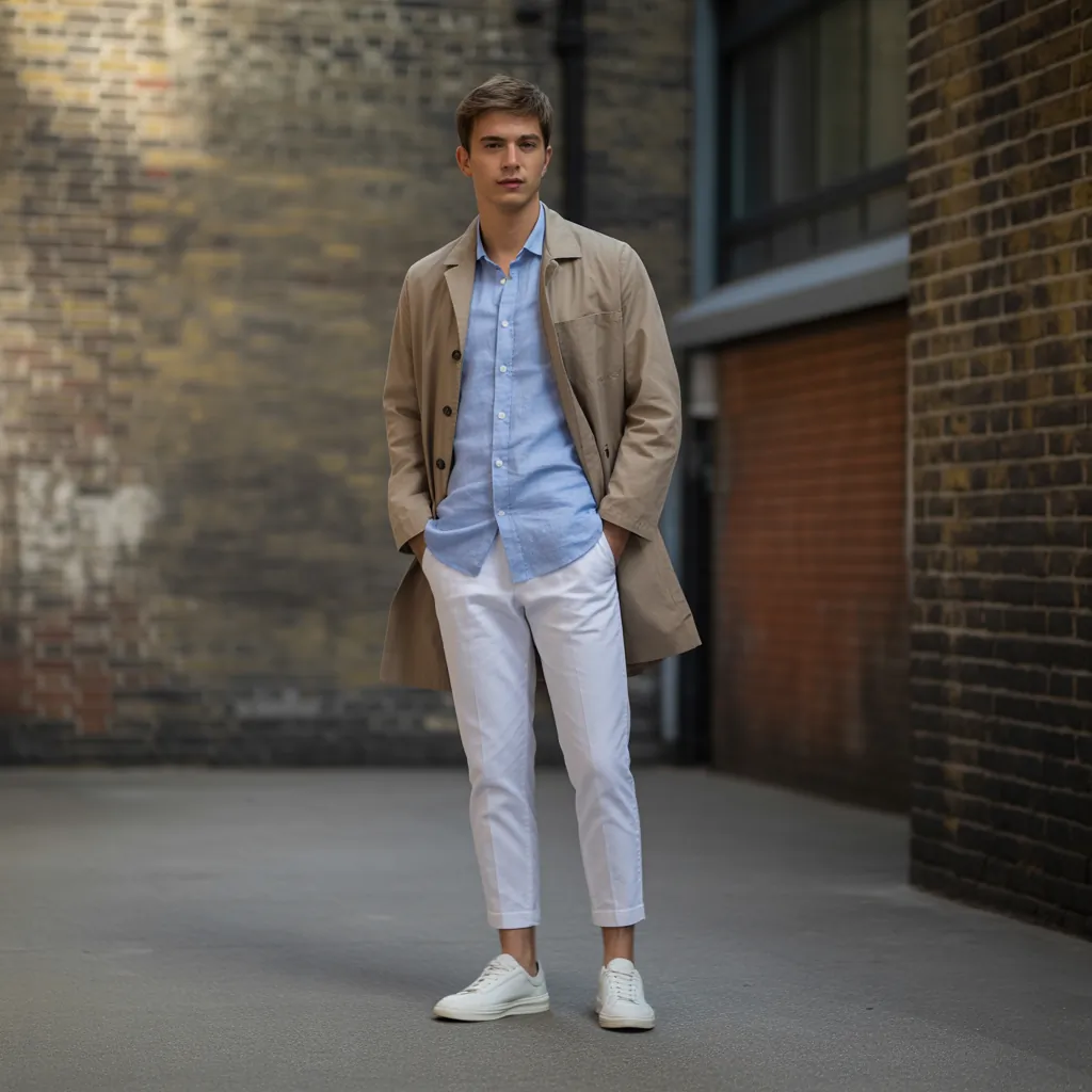 cool white pants outfit men