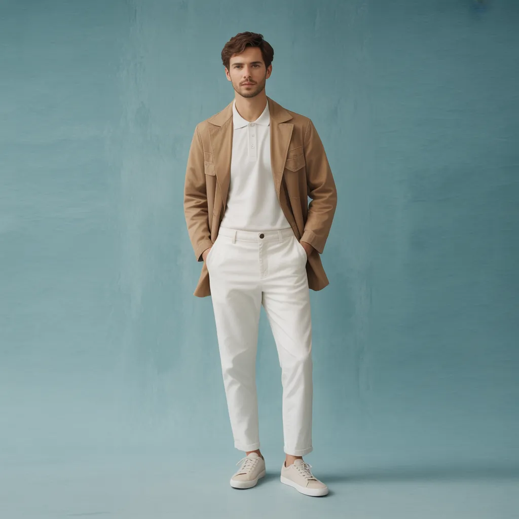 cool white pants outfit men