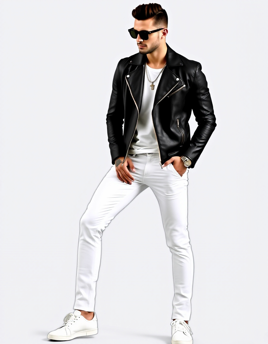 cool white pants outfit men
