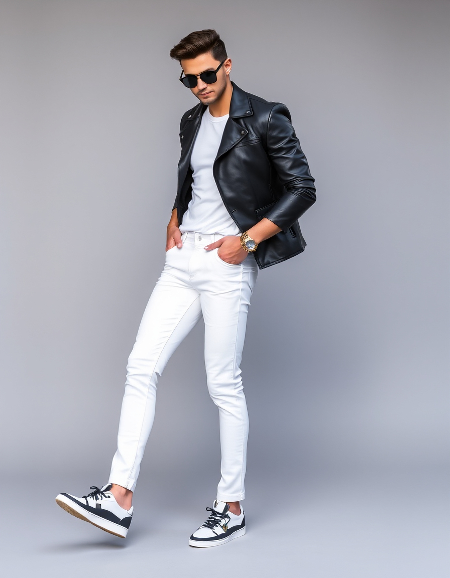 cool white pants outfit men