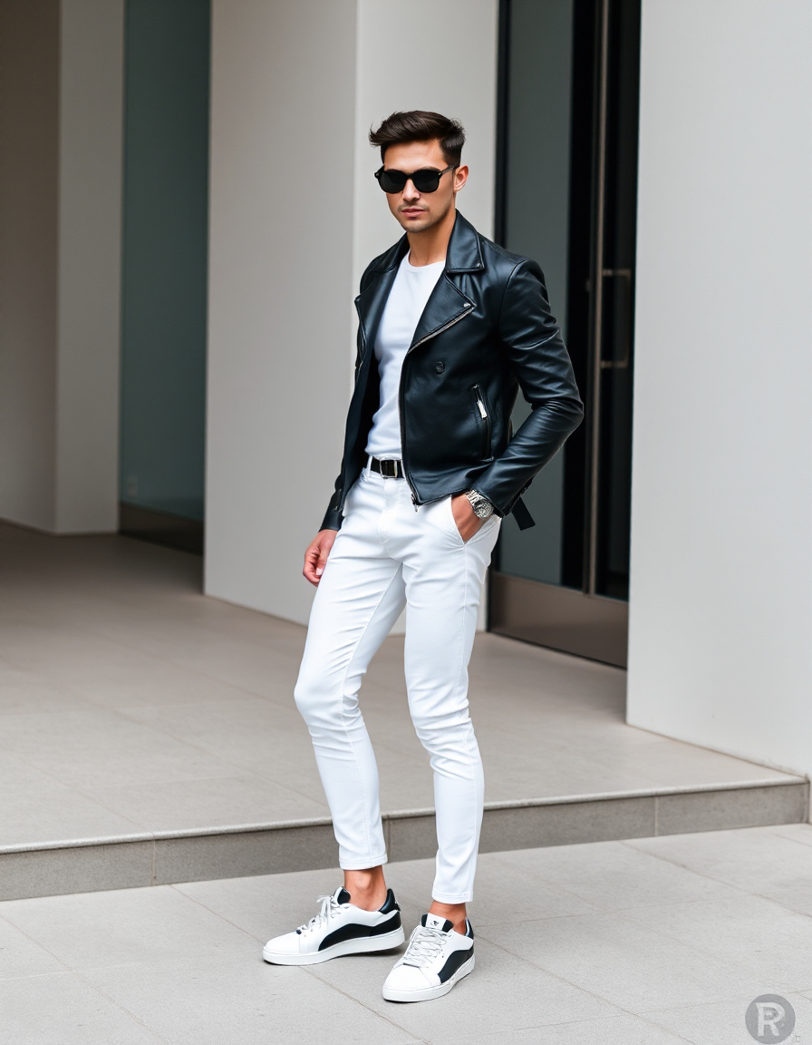 cool white pants outfit men