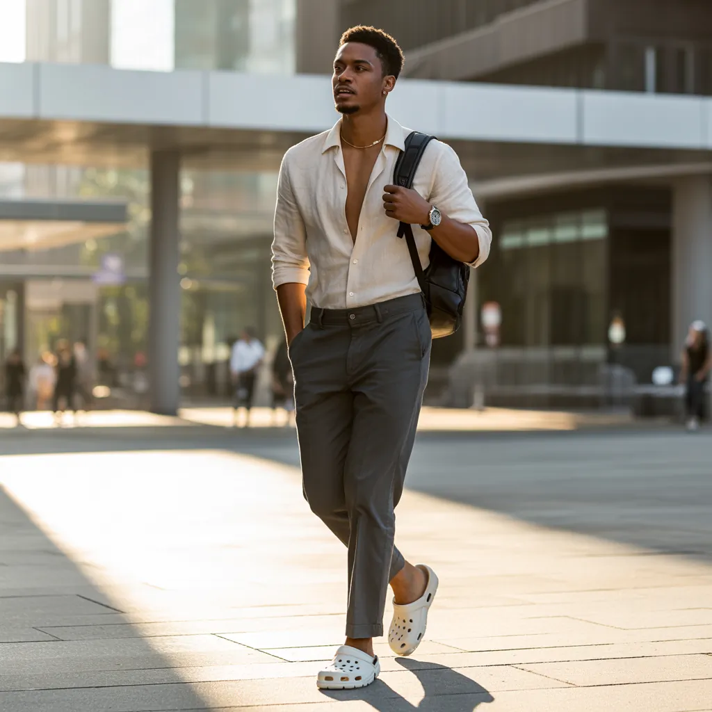 crocs outfit ideas for men