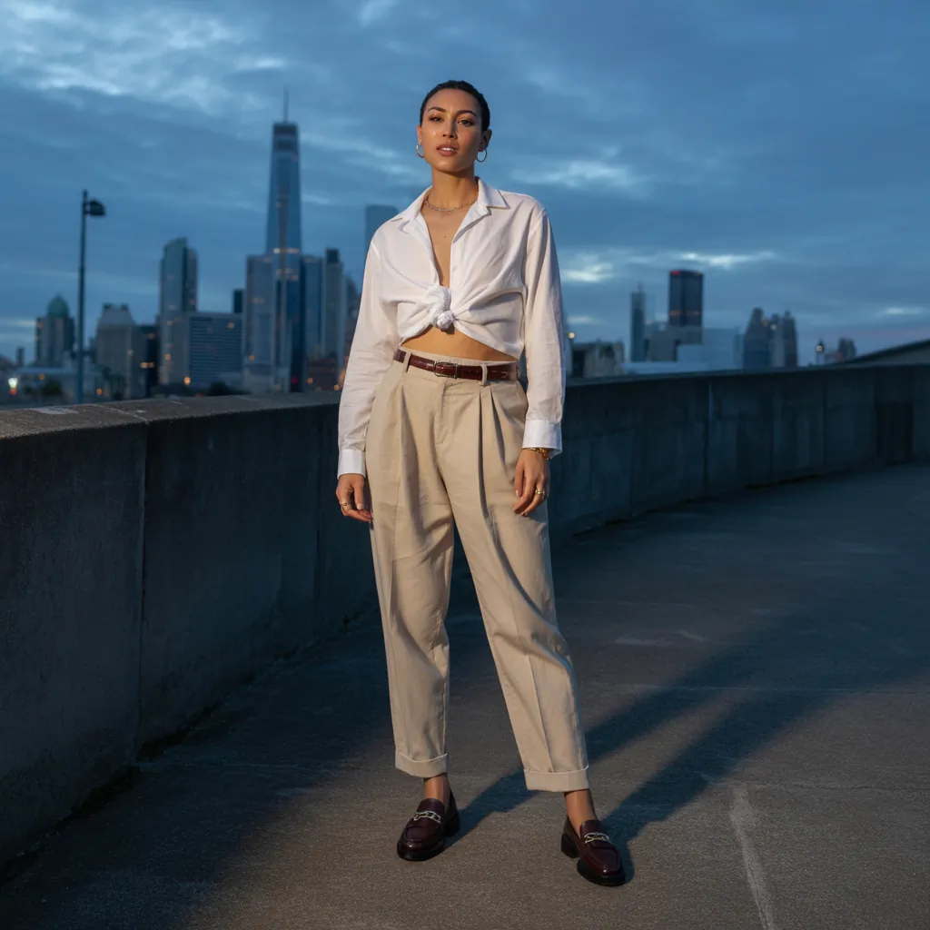 cropped shirt outfit