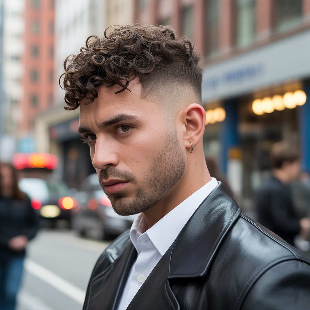 curly fade haircut