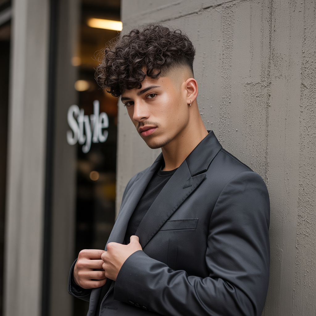 curly fade haircut