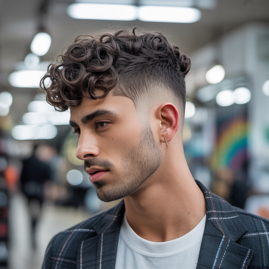 curly fade haircut